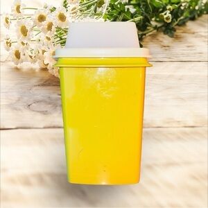 Tupperware Yellow Container with White Lid